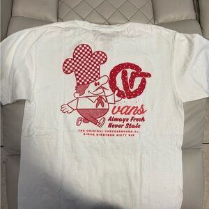 Vans Classic White Tee with Red Accents